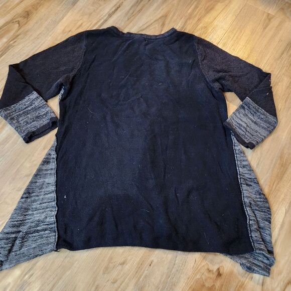 Style & Co Patchwork Asymmetric Sweater Top - Picture 3 of 5